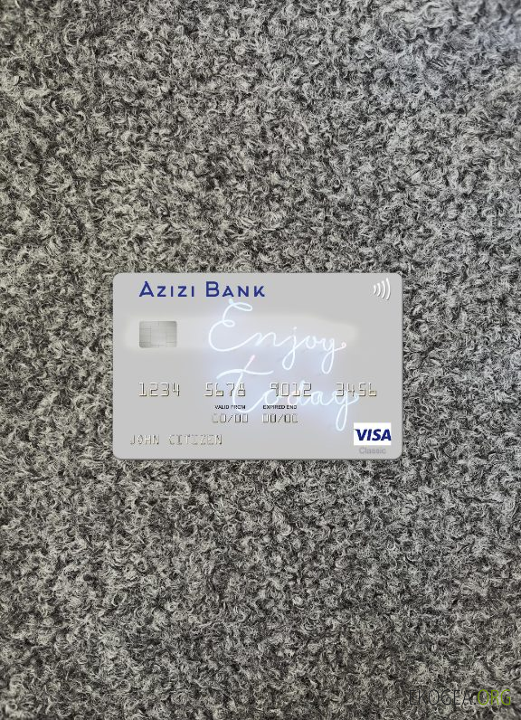Afghanistan Azizi Bank carte visa photolook recto